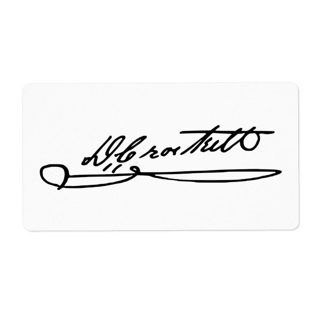Etiqueta Autografo de firma de Davy Crockett (Frente)