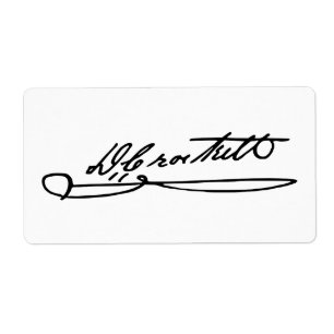 Etiqueta Autógrafo de la firma de Davy Crockett