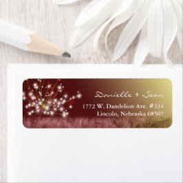 Etiqueta Autumance Elegance Dandelion Boda Dirección