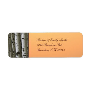 Etiqueta Autumn aspen tree rustic return address labels