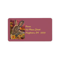 Autumn Conejo Conejo Flores Amarillas Watercolor A