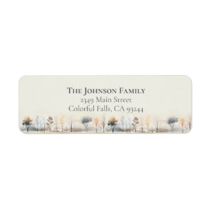 Etiqueta Autumn Trees Fall Landscape Return Address