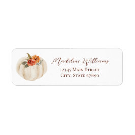 Etiqueta Autumt Fall Pumpkin Elegant Script Address