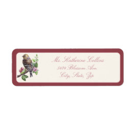 Etiqueta Ave acuarela en una rama