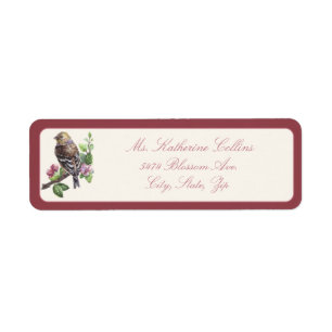 Etiqueta Ave acuarela en una rama