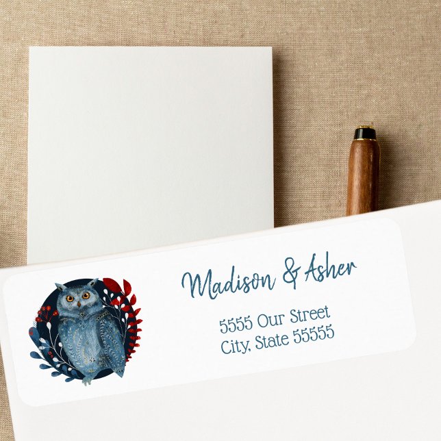 Etiqueta Ave acuática de arte folclórico escandinavo Lechuz (Subido por el creador)