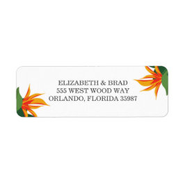 Etiqueta Ave de Paraíso Tropical Beach Wedding