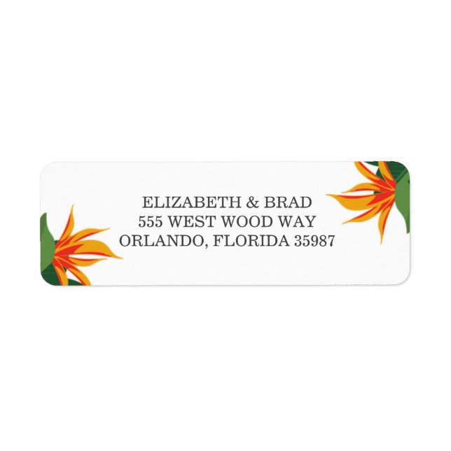 Etiqueta Ave de Paraíso Tropical Beach Wedding (Frente)