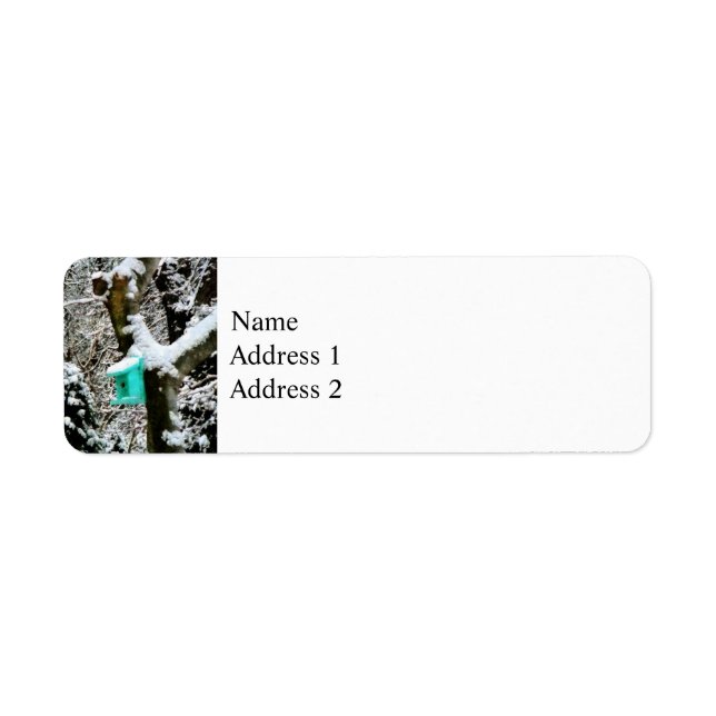 Etiqueta Ave turquesa en invierno (Frente)