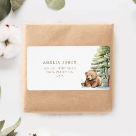 Etiqueta Aventura espera dirección de envío del oso Woodlan