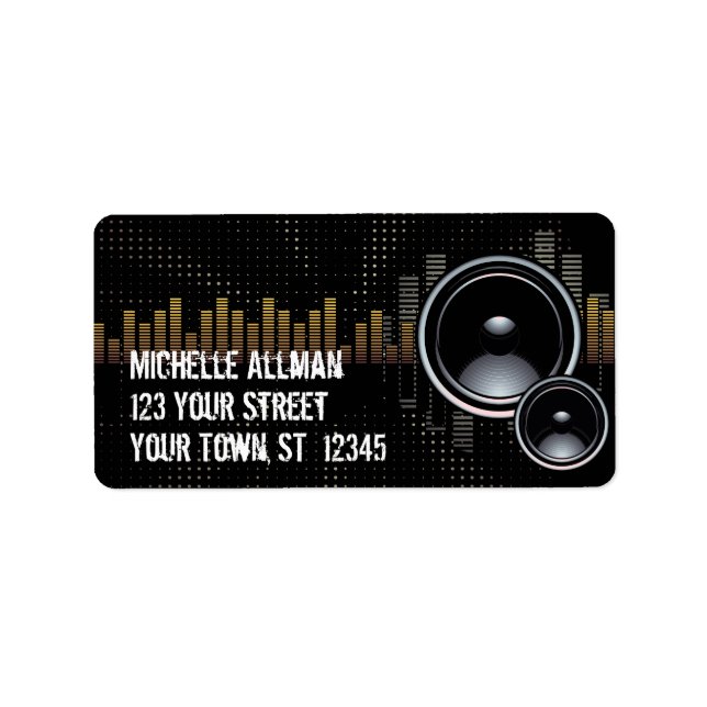 Etiqueta Avery de altavoces estéreo (Frente)