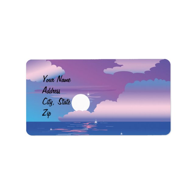 Etiqueta Avery del Boda nocturno tropical (Frente)