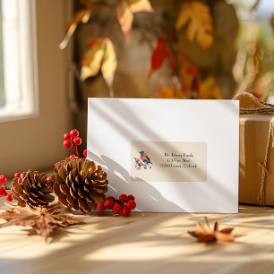 Etiqueta Aves abstractas escandinavas, personalizable