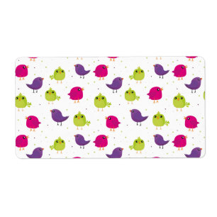 Etiqueta Aves alegres y coloridas