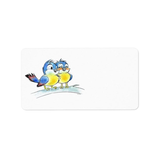 Etiqueta Aves azules (Frente)