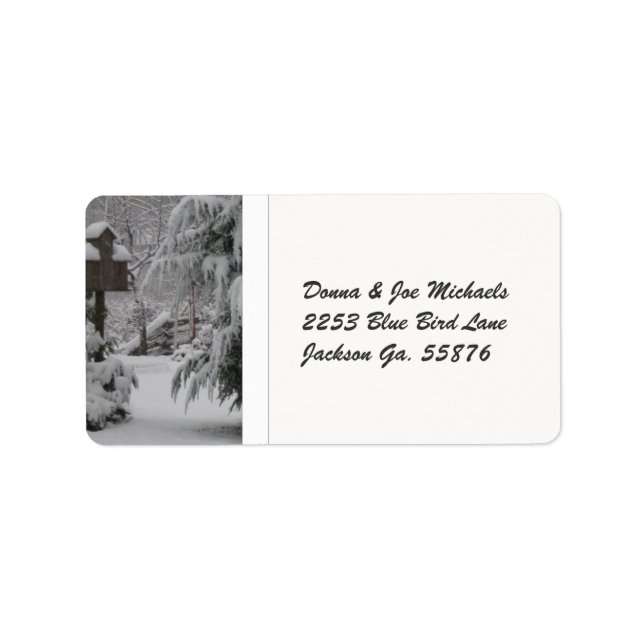 Etiqueta Aves cubiertas de nieve (Frente)