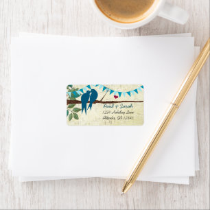 Etiqueta Aves de Amor Vintage Aqua Bunting