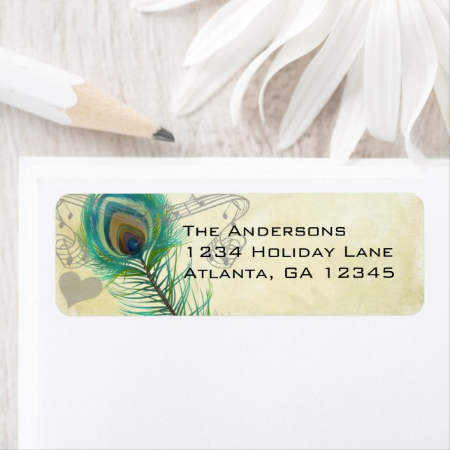 Etiqueta Aves de edad perchment ventilado pluma de pavo rea (In situ)