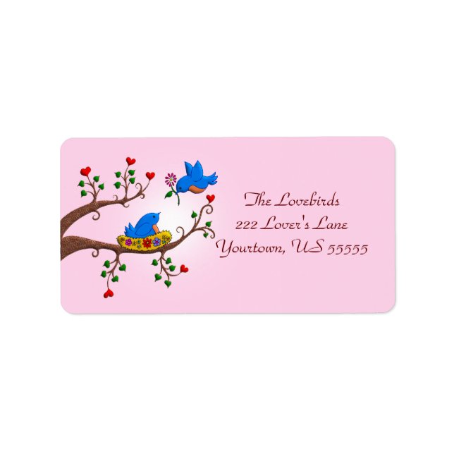 Etiqueta Aves de San Valentín (Frente)
