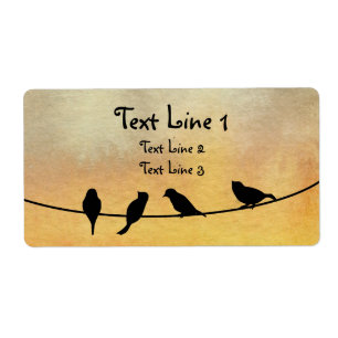 Etiqueta Aves en un alambre