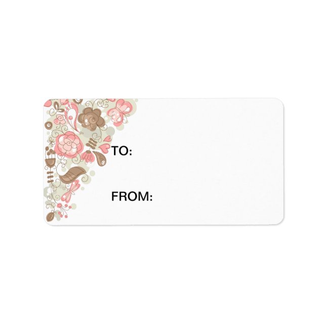 Etiqueta Aves y flores (Frente)