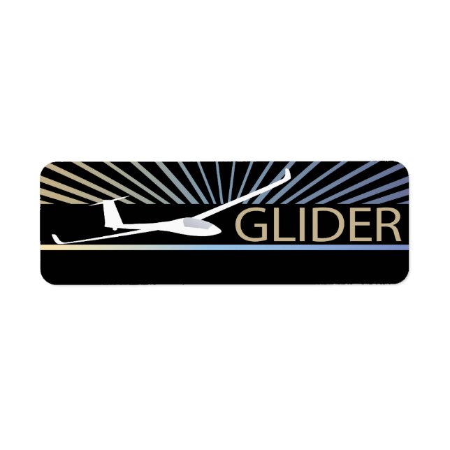 Etiqueta Avión Glider Sailplane (Frente)