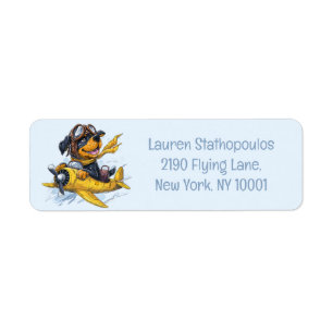 Etiqueta Avión piloto de perros Rottweiler