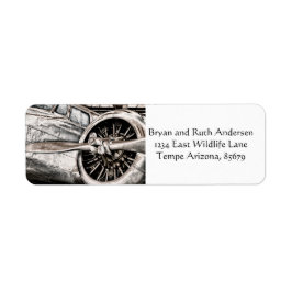 Etiqueta Avión Vintage