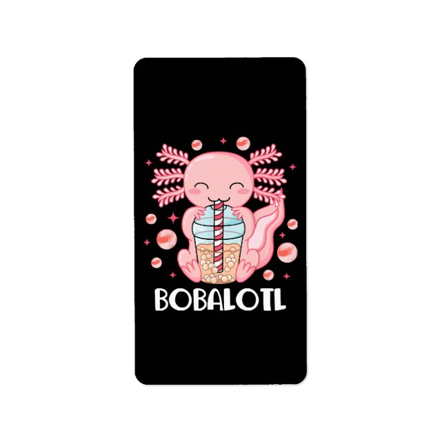 Etiqueta Axolotl Funny Bubble Tea (Frente)