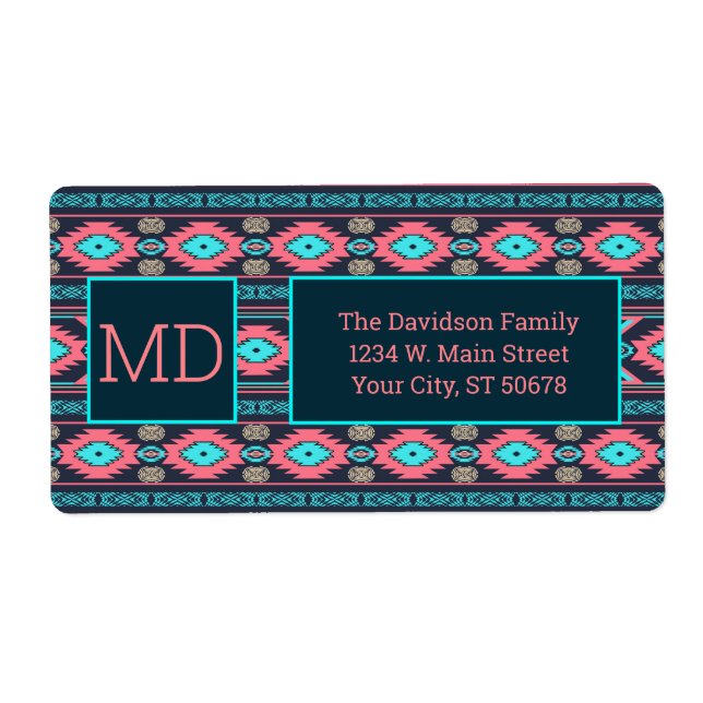 Etiqueta Azteca geométrica de etnia suroccidental (Frente)