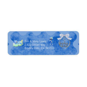 Etiqueta Azul Baby Shower del muchacho del encanto del oso
