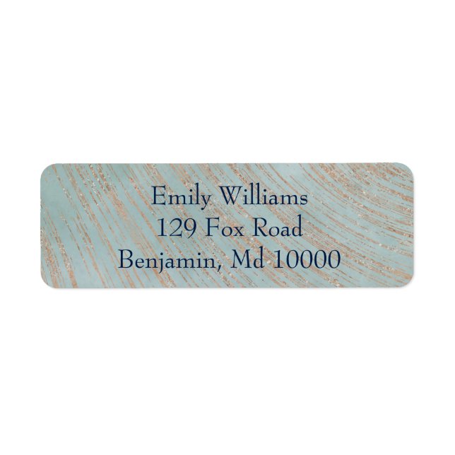 Etiqueta Azul clásico y cobre (Frente)