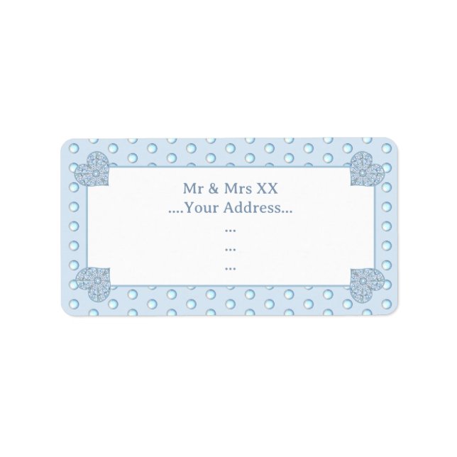 Etiqueta Azul de luz de encaje cerámico (Frente)