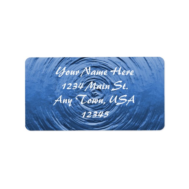 Etiqueta Azul de ripio de agua (Frente)