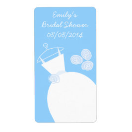 Etiqueta azul de vestido de novia 'Despedida de so