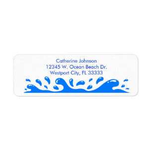 Etiqueta Azul de Water Splash Personalized Company de las
