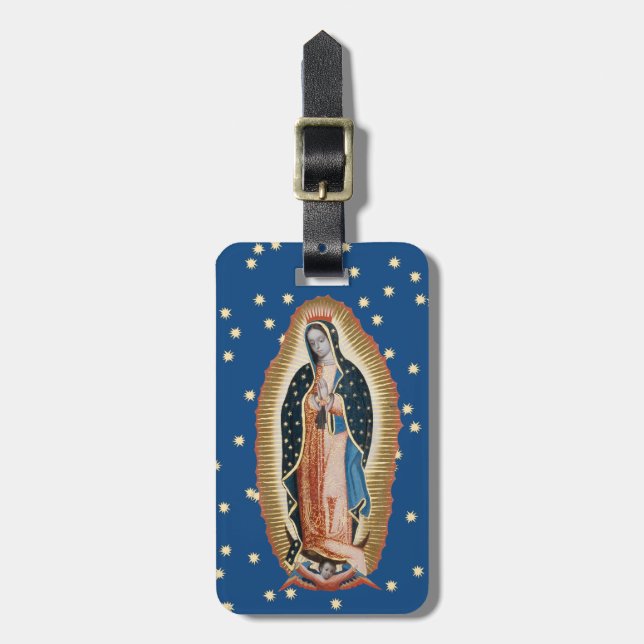 Etiqueta azul del equipaje de Guadalupe (Frente Vertical)
