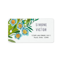 Azul floral y lirio verde del Boda del Valle