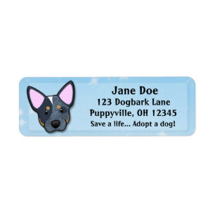 Etiqueta Azul Heeler de Kawaii