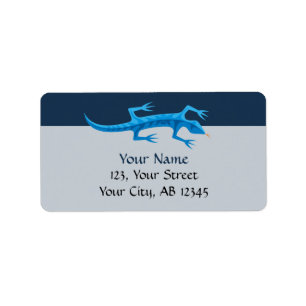 Etiqueta Azul lagarto tribal