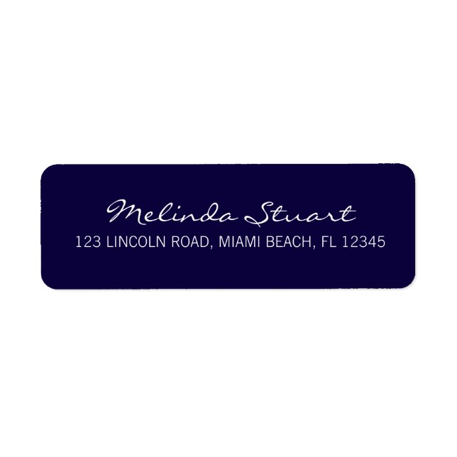 Etiqueta Azul marino simple y moderno profesional (Frente)