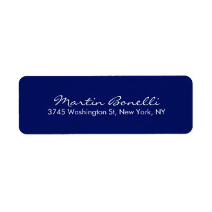 Etiqueta Azul Oscuro Blanco Minimalista Escritura Simple Ll