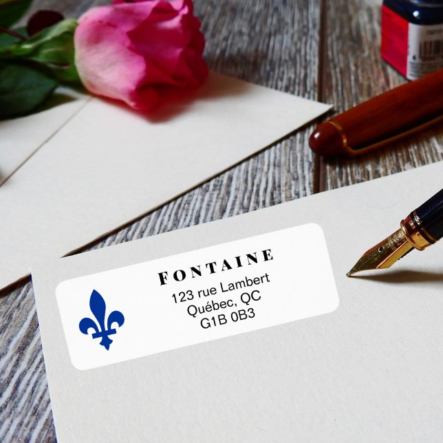 Etiqueta Azul Quebec Fleur de Lis (Subido por el creador)