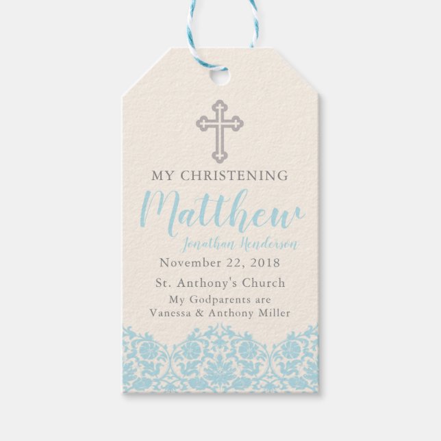 Etiqueta azul religiosa (Anverso)