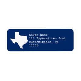 Etiqueta Azul y Blanco Texas