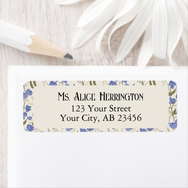 Etiqueta Azul y crema dulce (In situ)