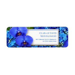Etiqueta Azure Orchid Hydrangea Botanical Return Address