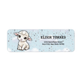 Etiqueta Baa-baa A Little Lamb Stars Baby Shower
