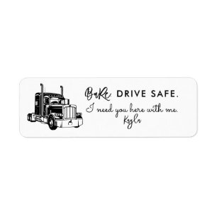 Etiqueta Babe, Conduce Seguro – Camionero Personalizado