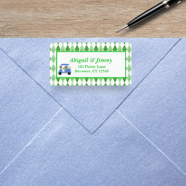 Etiqueta Baby Boy Elephant & Monkey Golf Baby Shower